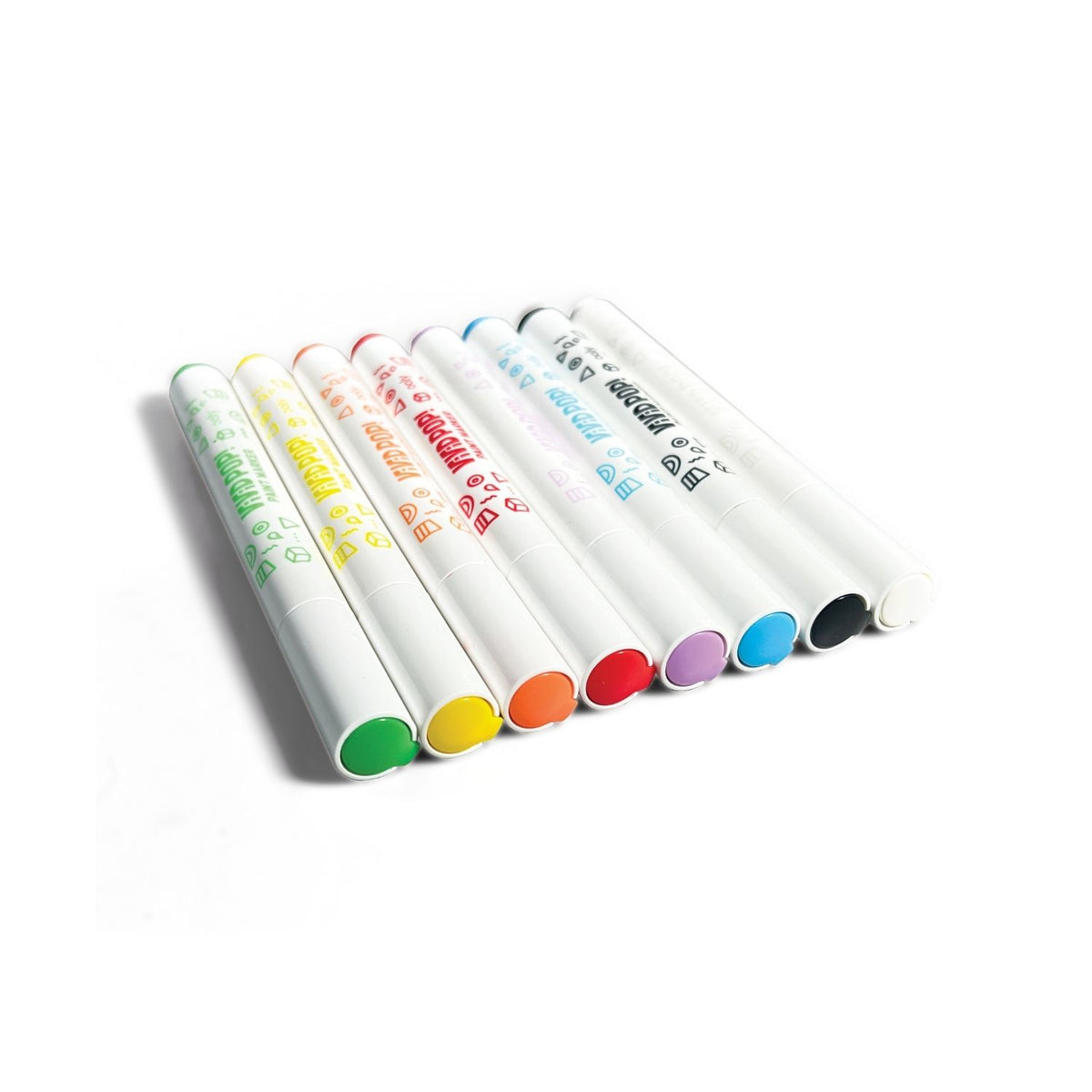A pack of Vivid Pop! Water Based Paint Markers containing 8 opaque colors. The packaging is predominantly white with colorful text and graphics, and is labeled for classic colors.