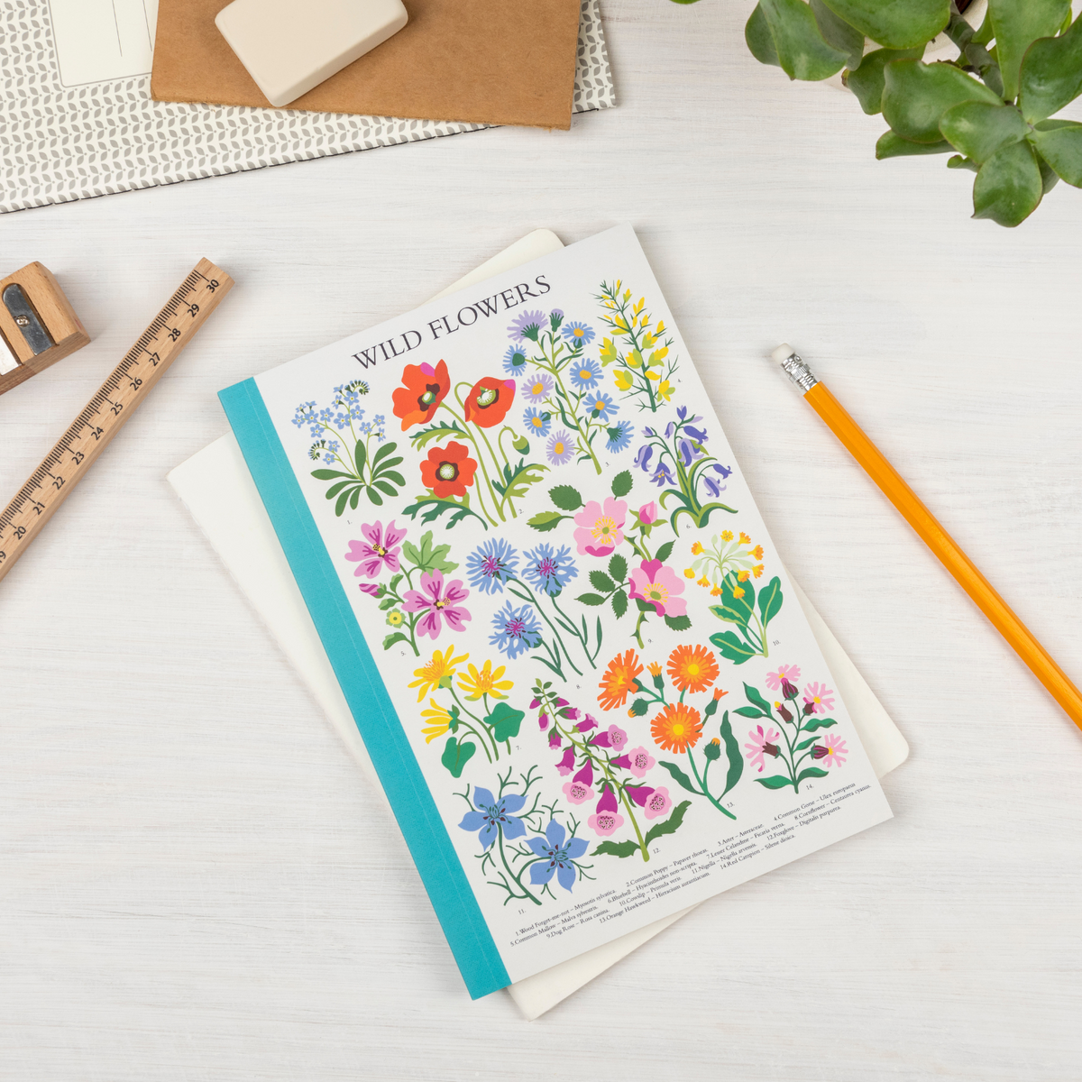 A5 Notebook with wildflower  print