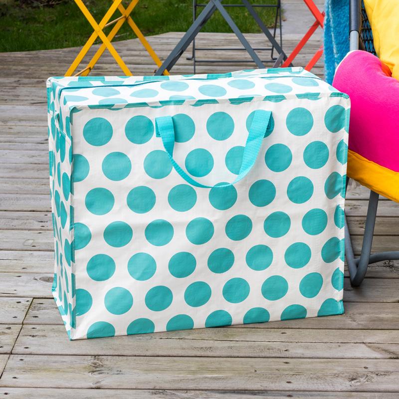 Turquoise on white Spotlight Jumbo Storage Bag