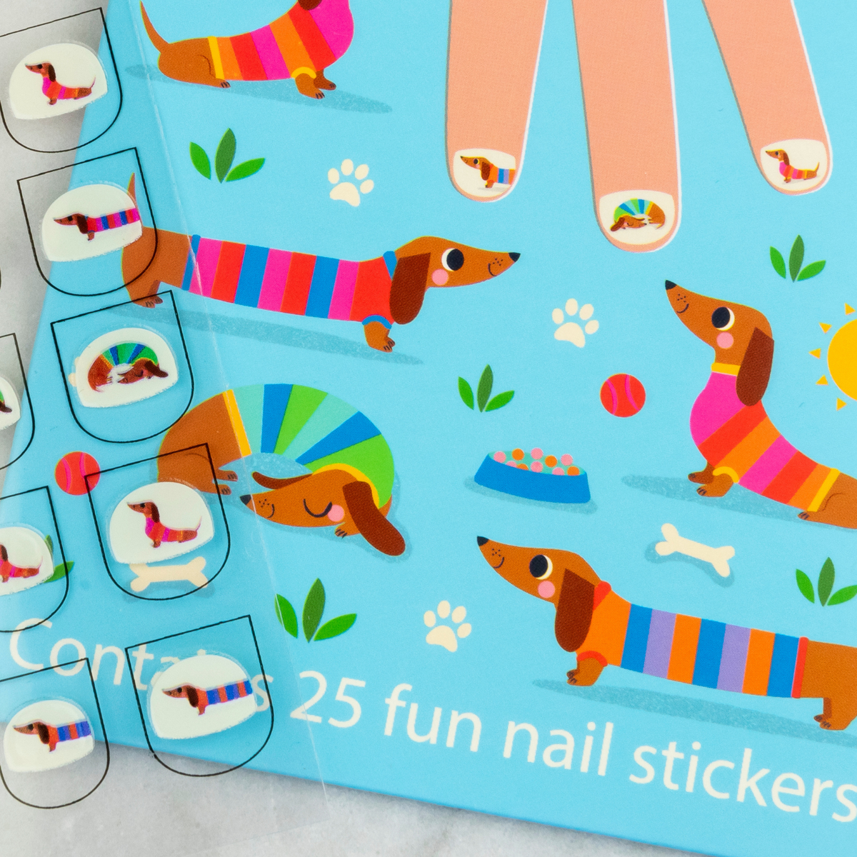 Children&#39;s Nail Stickers - Sunny Sausage Dog