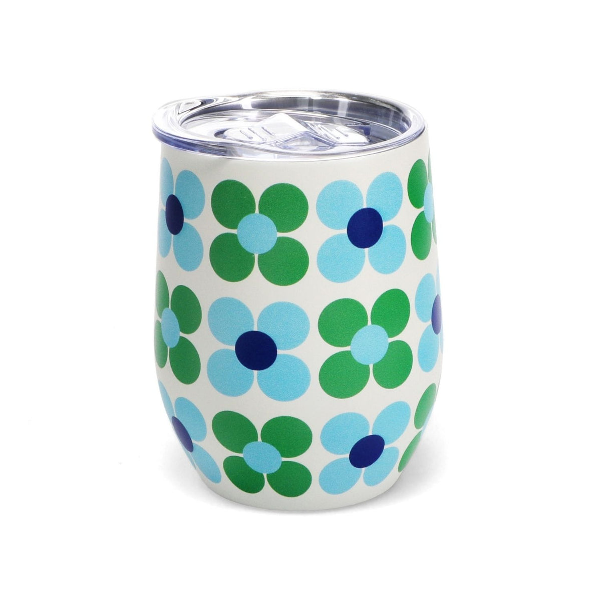 Travel Cup 350Ml - Blue And Green Daisy