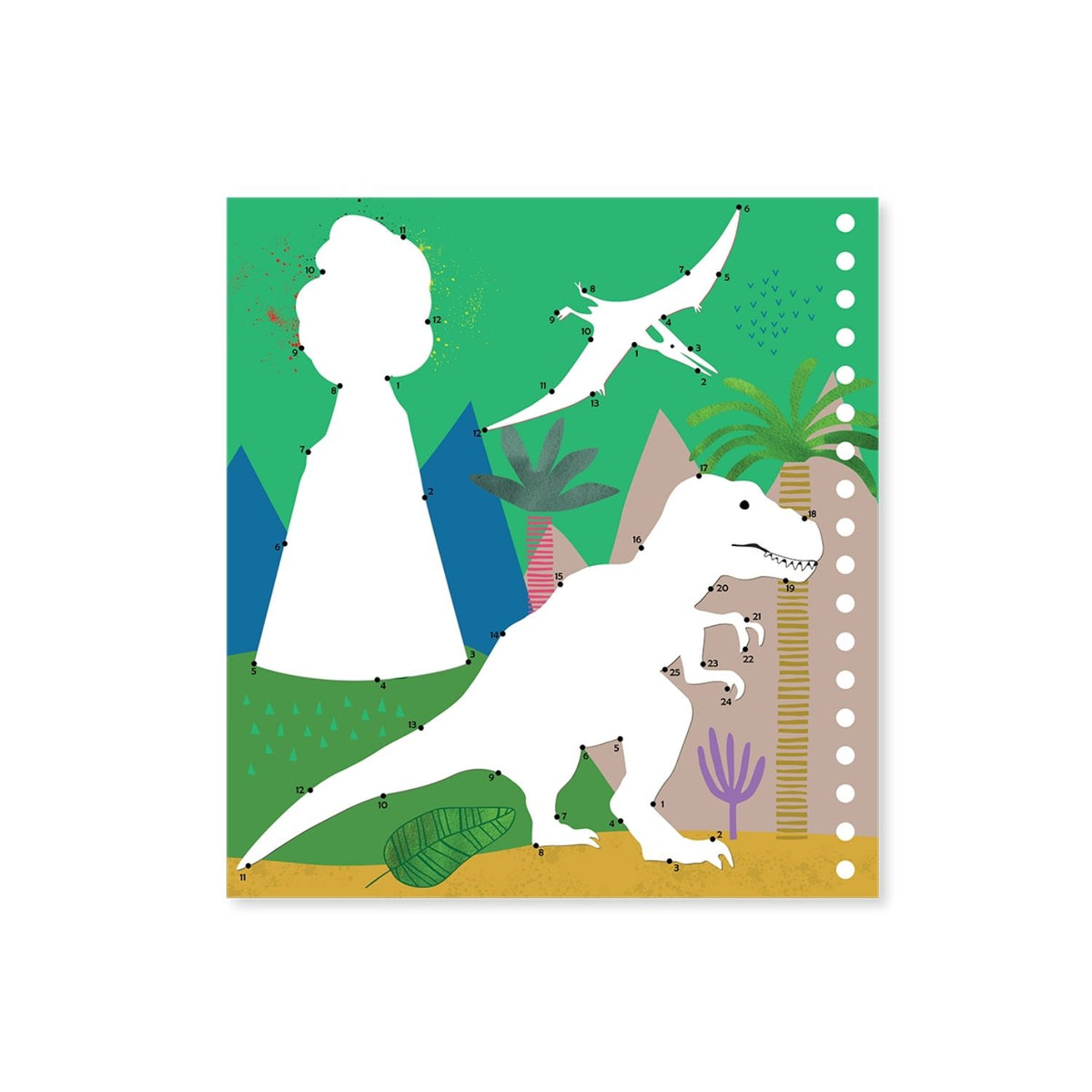 Children&#39;s book cover with dinosaur illustrations on a green background