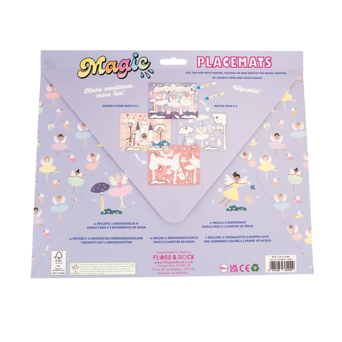 Package of &#39;Magic&#39; placemats with ballerina design on a white background