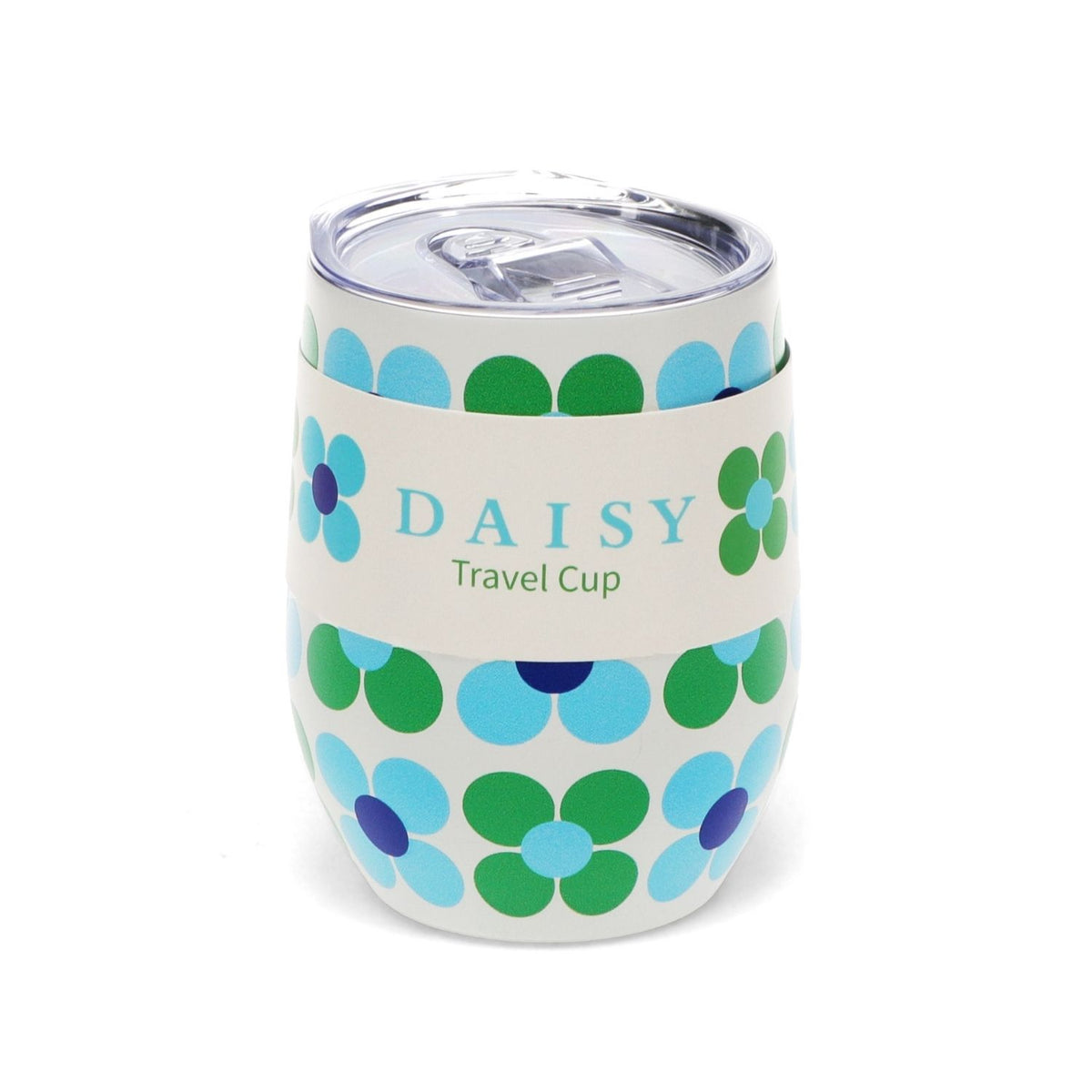 Travel Cup 350Ml - Blue And Green Daisy