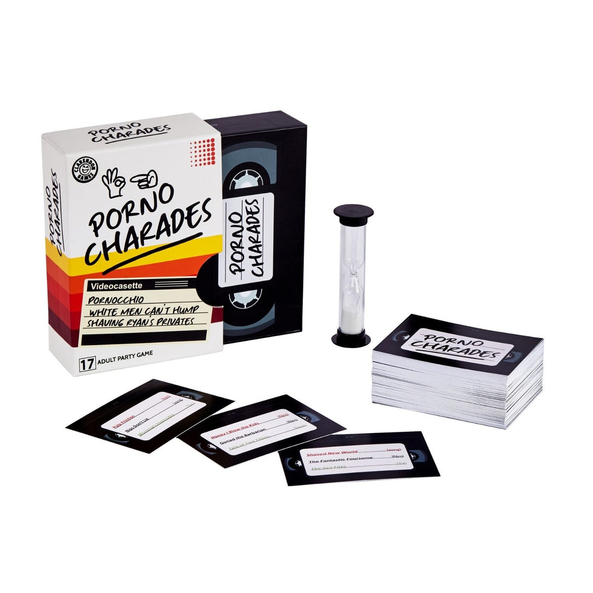 Porn Charades game set with box, cards, and timer 