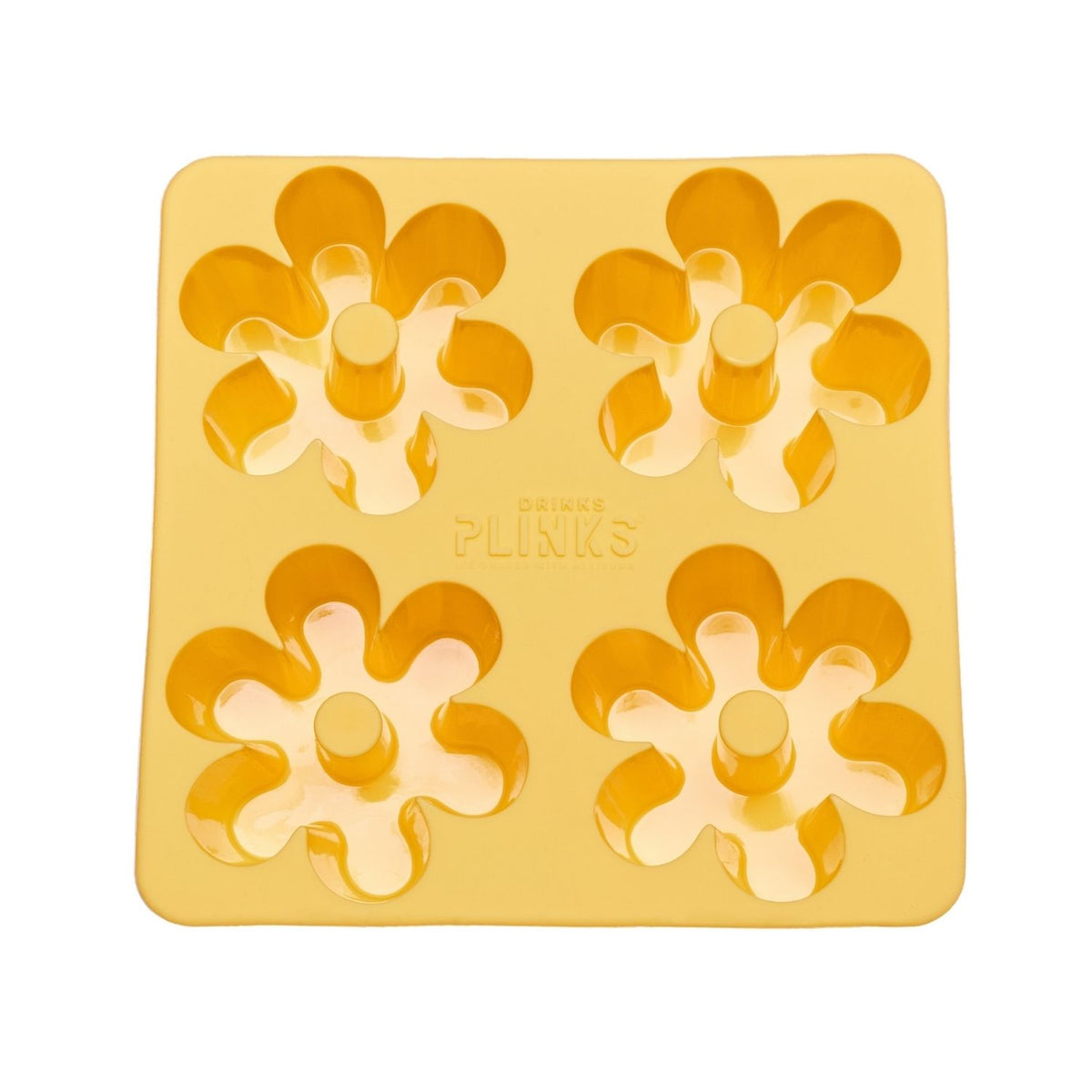Close-up of the flexible, food-grade silicone flower shaped ice mould, highlighting the easy-release design for both frozen and baked goods.