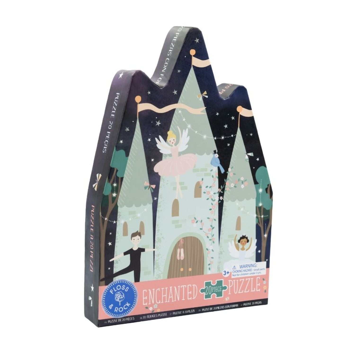 Floss & Rock Enchanted Puzzle packaging with fairy tale castle design 