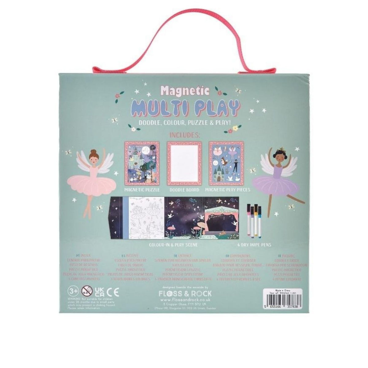 The ultimate screen-free travel toy! This magnetic ballerina travel set features a fold-flat design and carry handle, making it perfect for road trips, flights, and cafés. For ages 3+