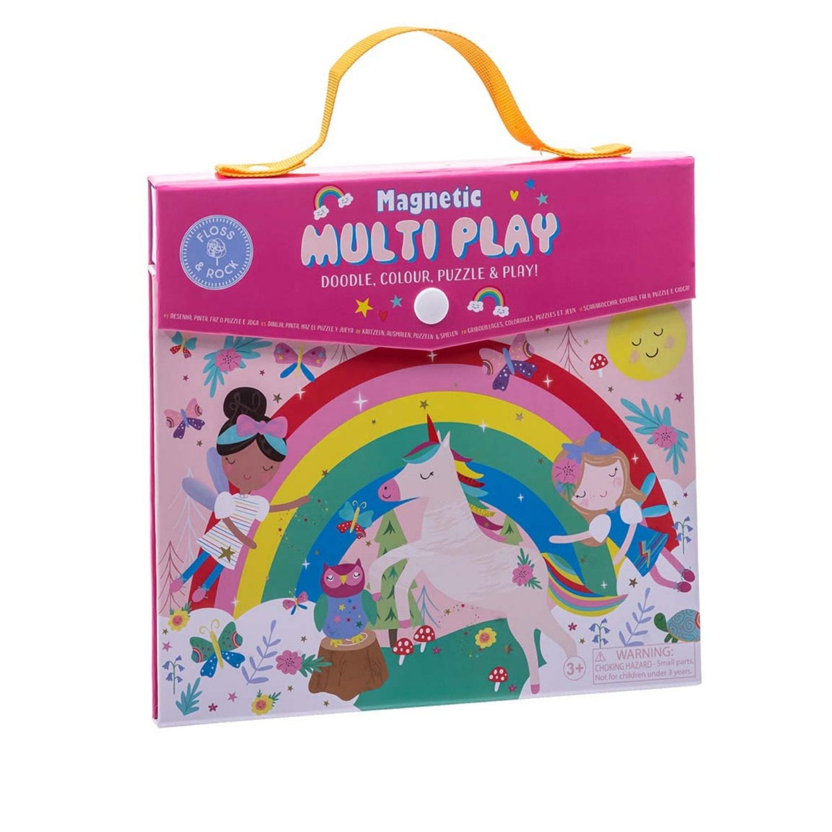 Ditch the screens with this eco-friendly kids' magnetic doodle and fairy puzzle. Featuring 4 dry-wipe markers and pop-out magnetic pieces that stay in place, it’s designed for endless, tidy play.