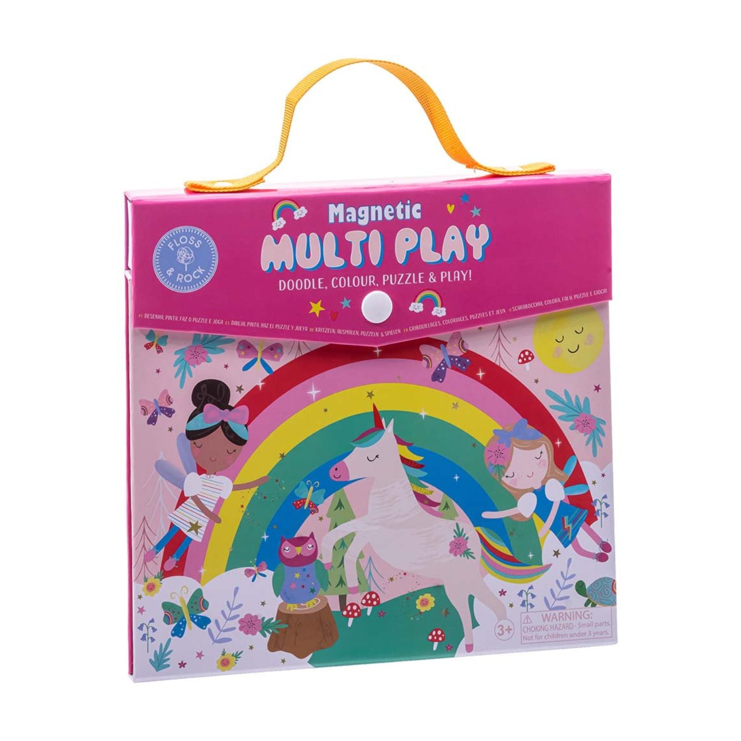Ditch the screens with this eco-friendly kids' magnetic doodle and fairy puzzle. Featuring 4 dry-wipe markers and pop-out magnetic pieces that stay in place, it’s designed for endless, tidy play.