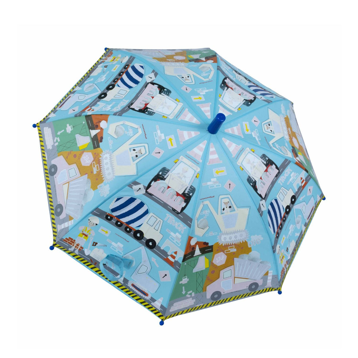 Children's umbrella with construction design
