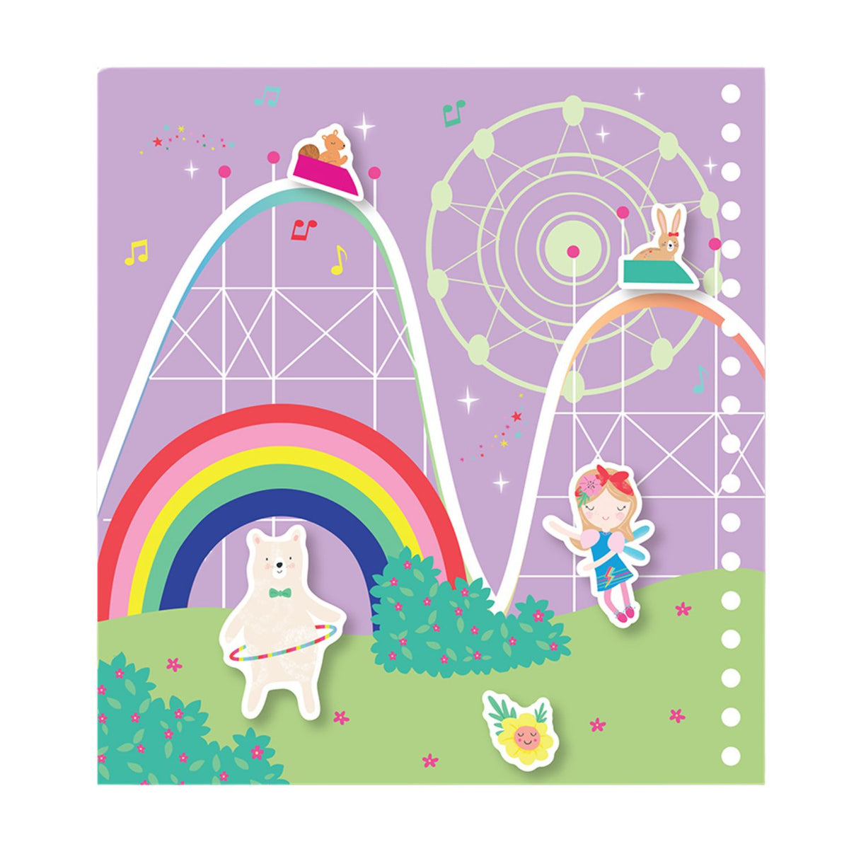 Children's activity with a fairy, unicorn, and rainbow 