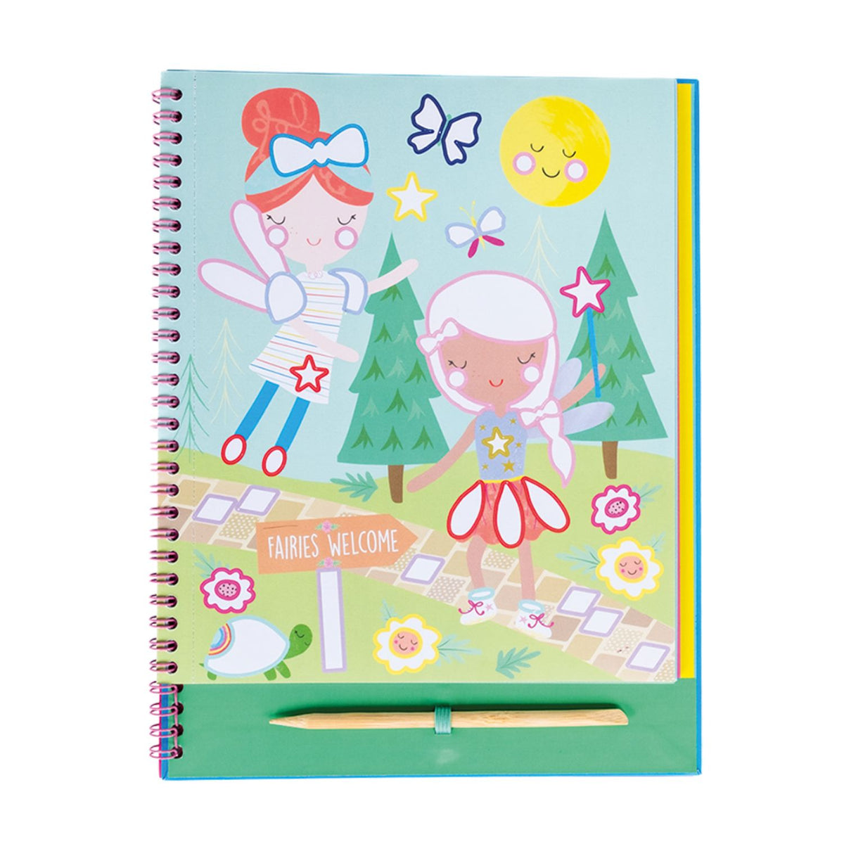 This spiral-bound unicorn travel craft kit features 8 illustrated pages and mess-free foil application. Perfect for car rides, flights, and quiet play.