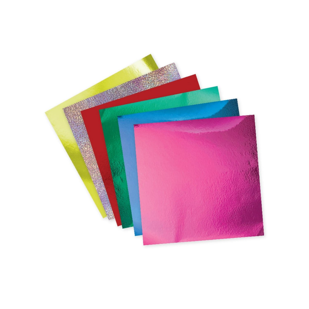 six pieces of foil in different colours