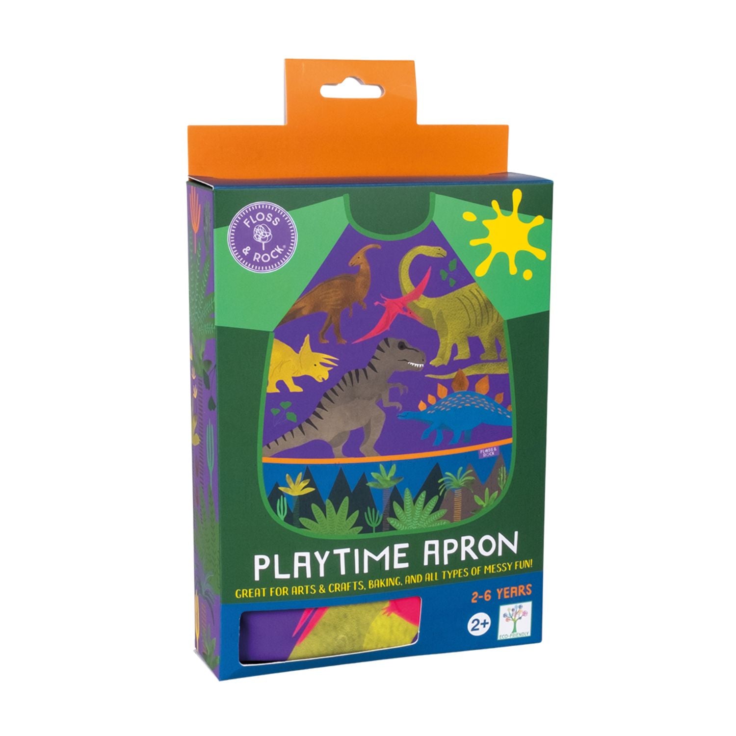 Dinosaur themed childrens apron in packaging 