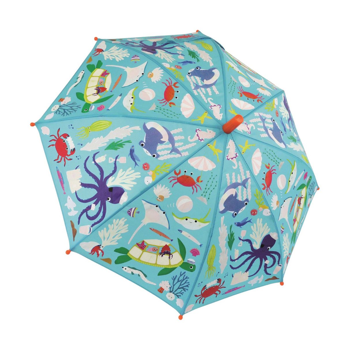 Children's umbrella with underwater animal pattern