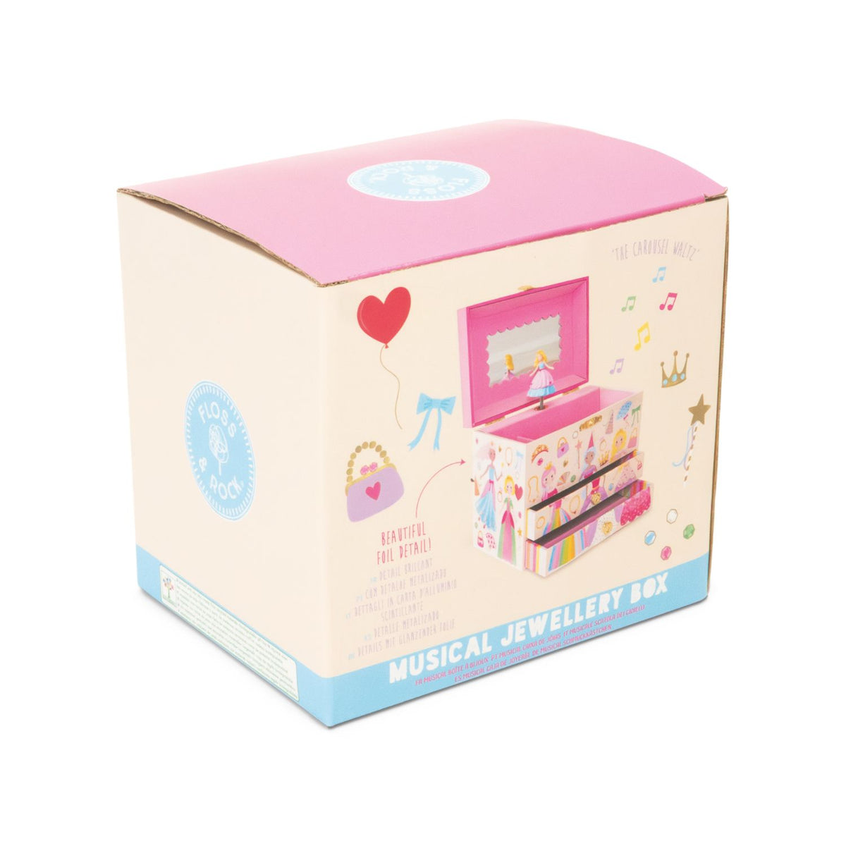 The perfect keepsake gift for birthdays! This kids' jewellery box features a wind-up musical key, a graceful spinning princess, and plenty of space for rings and hair accessories.