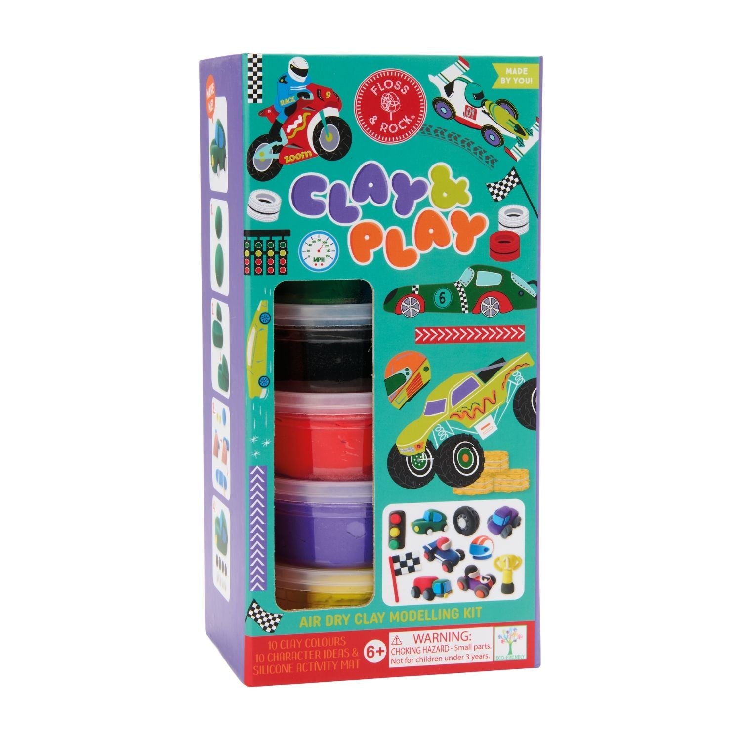 The perfect kids’ car sculpting kit for little petrolheads! Create race cars, traffic lights, and more with 10 colours of air-dry clay and a wooden stylus. Great for fine motor skills.