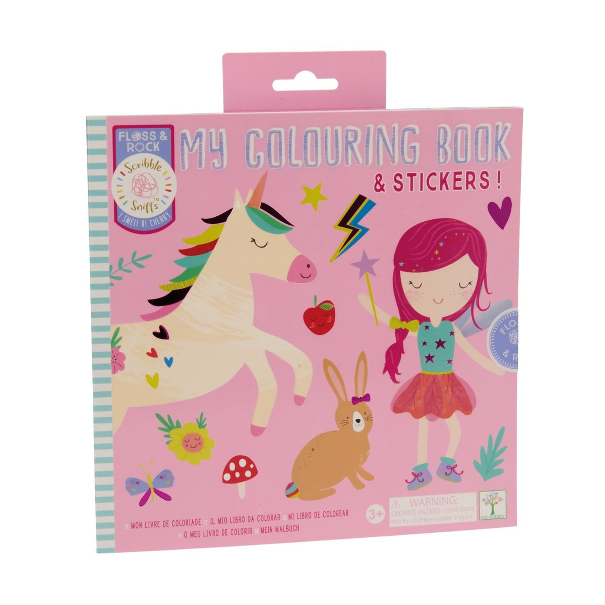 Make art time smell amazing! This cherry scented rainbow fairy colouring book features a scratch-and-sniff cover, 12 fun pages, and a bonus sticker sheet. Eco-friendly fun for ages 3+.