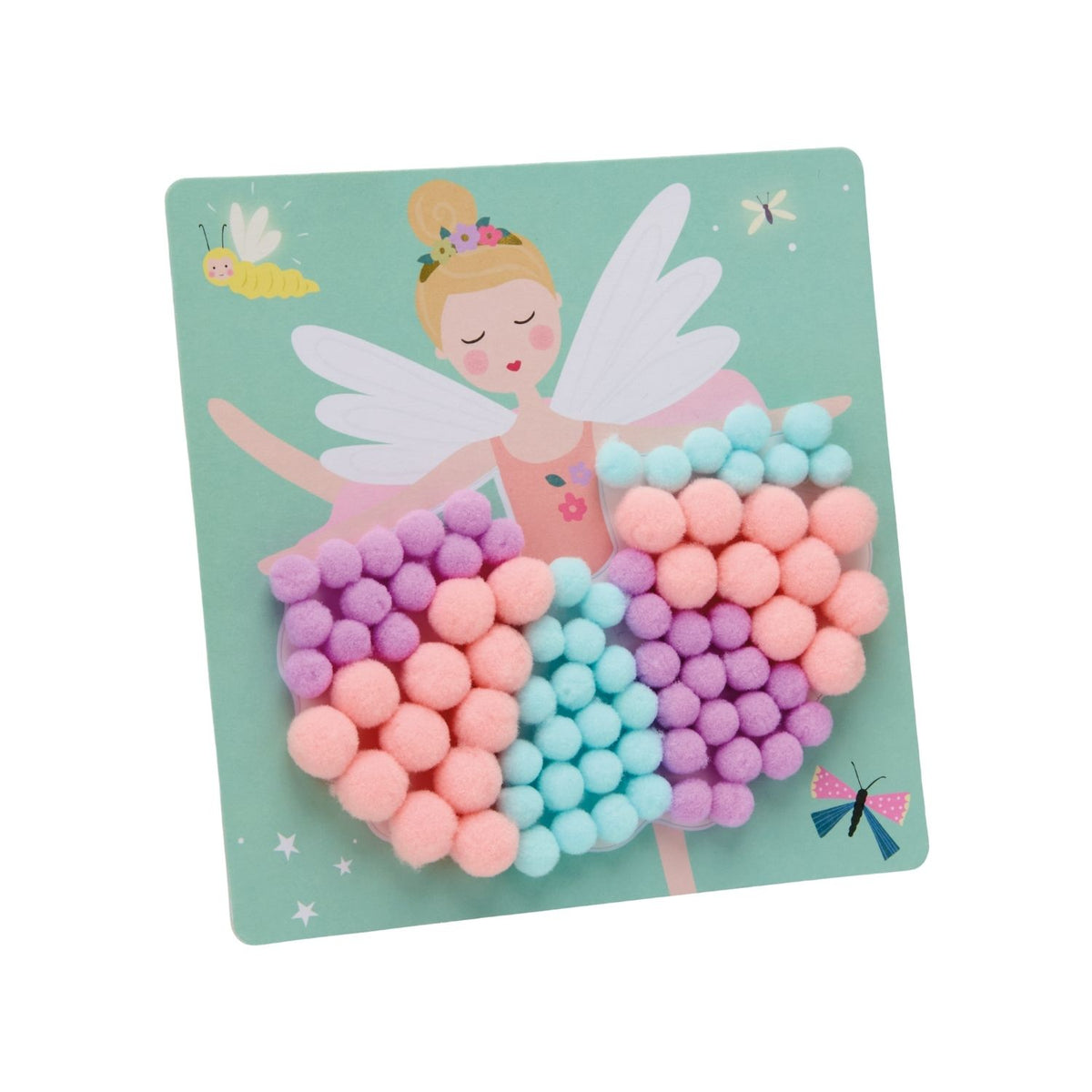 Decorate a fluffy ballerina and a vibrant rainbow with this eco-friendly pom pom craft kit. Made with FSC-certified card and vegetable inks. Simple peel-and-stick fun for ages 3+.