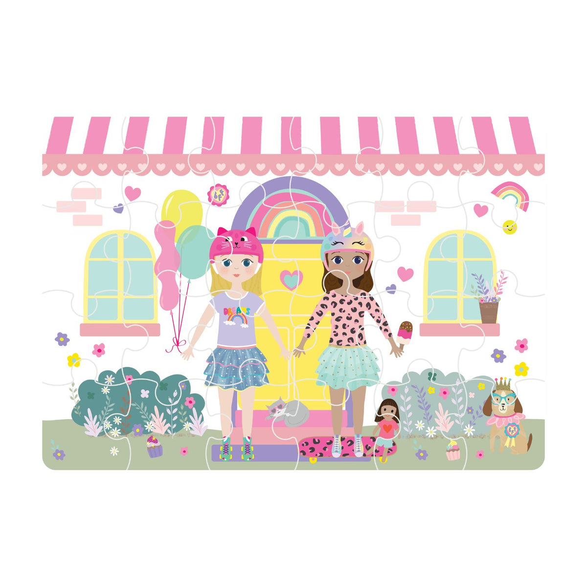 An eco-friendly mini puzzle made from FSC-certified materials. This 24-piece best friends puzzle challenge makes a perfect stocking filler or small gift. Fully recyclable and mess-free!