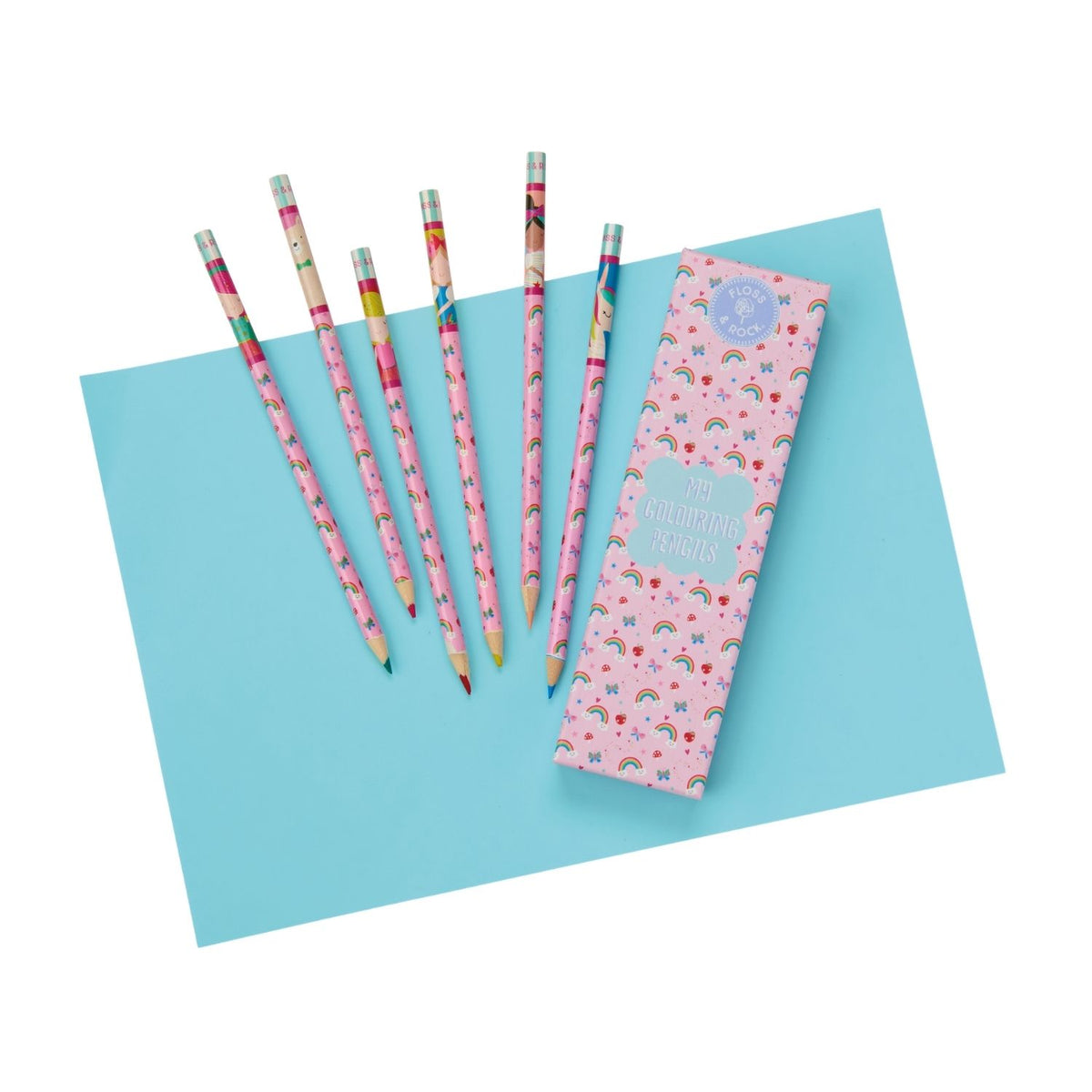 Vibrant kids' colouring pencils in a handy storage box. These 6 bright princess pencils are the perfect companion for our matching colouring books. Great for gift sets!