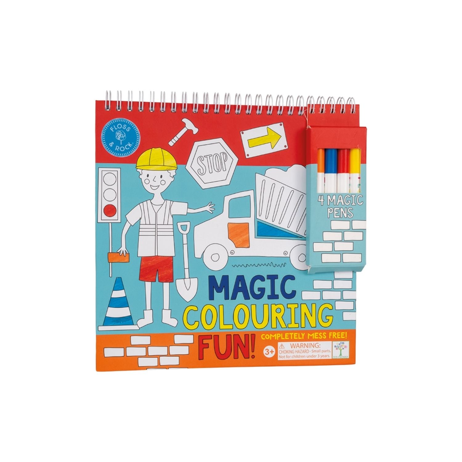This travel-friendly mess-free colouring pad includes four magic pens and eight themed pages. Spiral-bound and compact for creative fun on the go.
