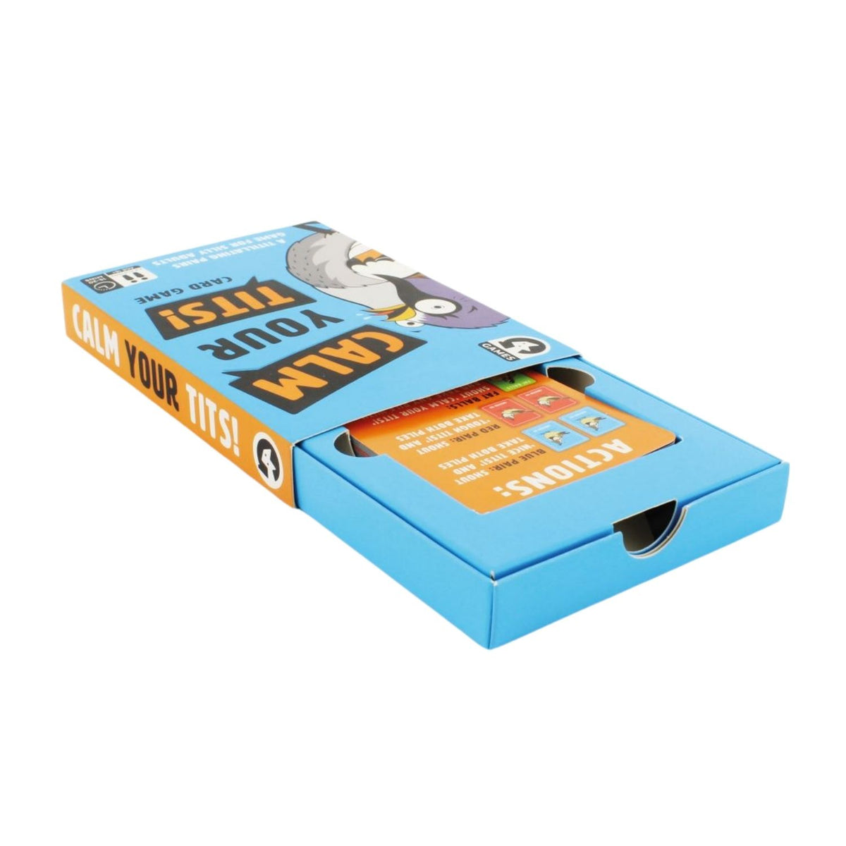 Blue box with text and graphics 