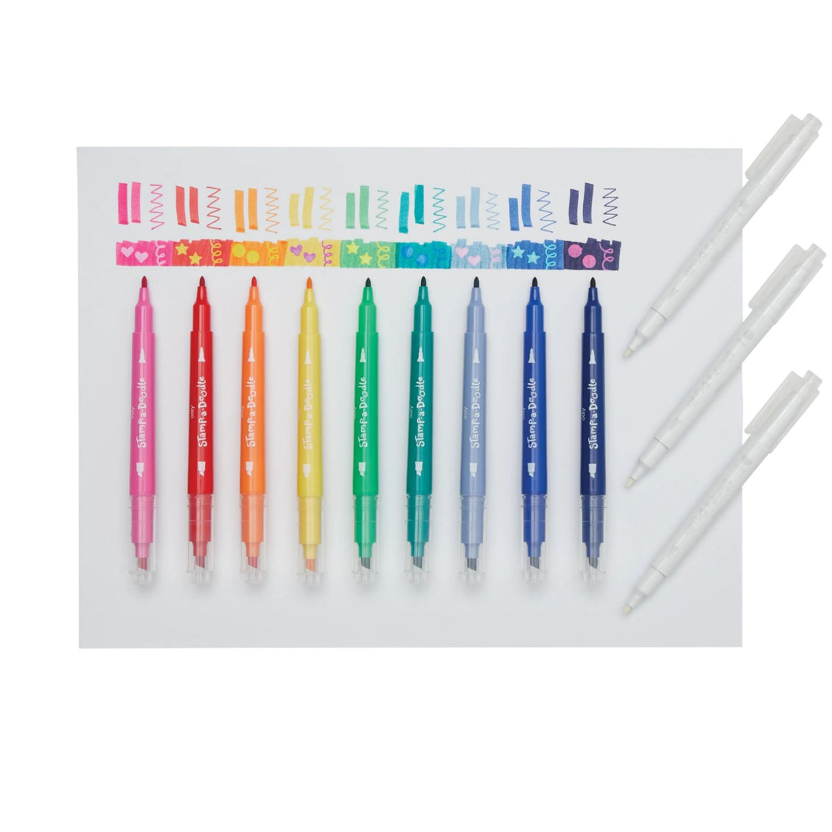 Ooly - Stamp-A-Doodle Double-Ended Colour-Changing Stamp Markers - Set of 12