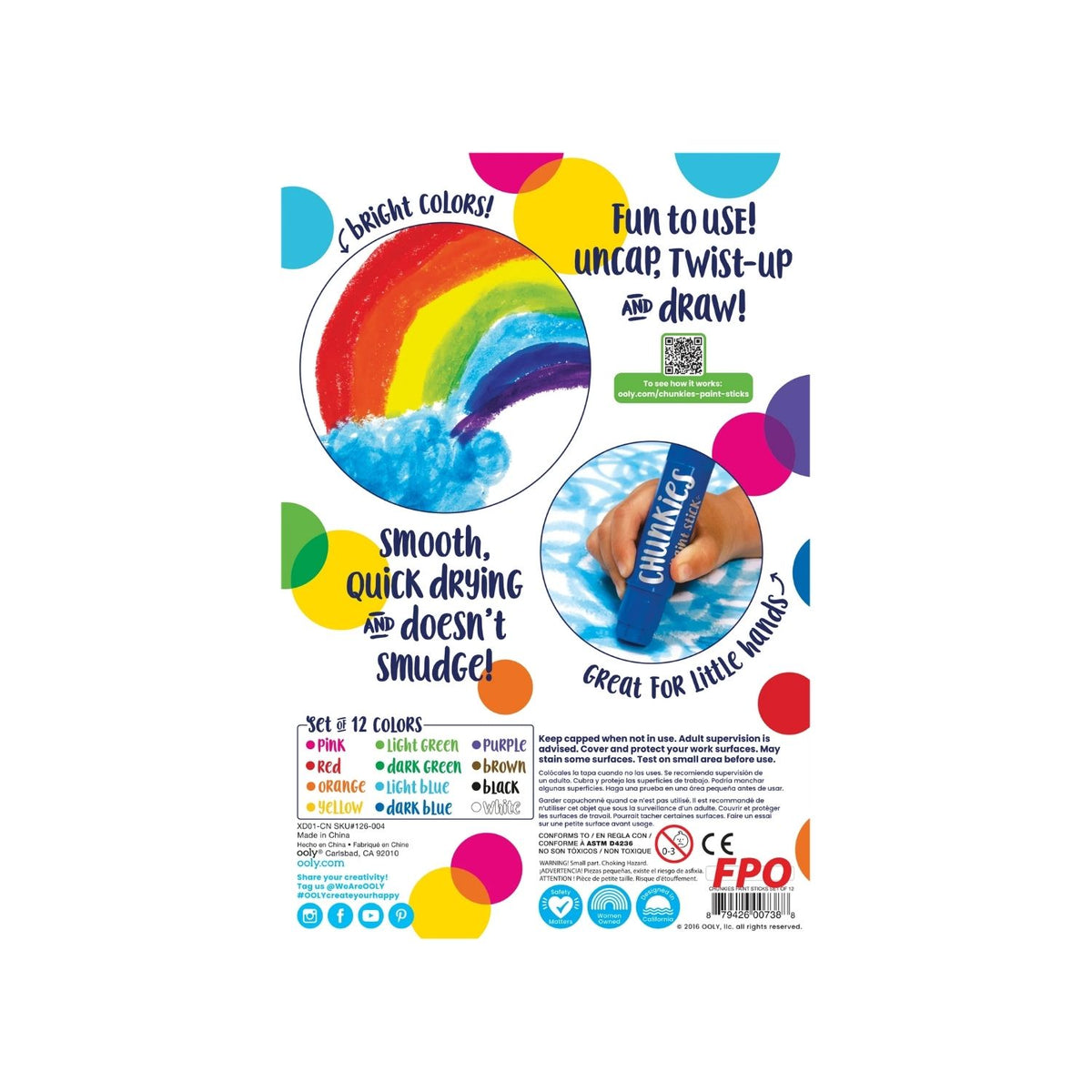 Ooly - Chunkies Paint Sticks - Set of 12