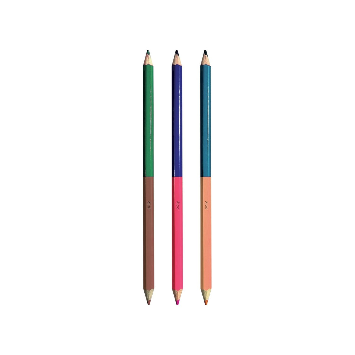 Ooly - 2 Of A Kind Double-Ended Coloured Pencils - Set of 12 / 24 Colours