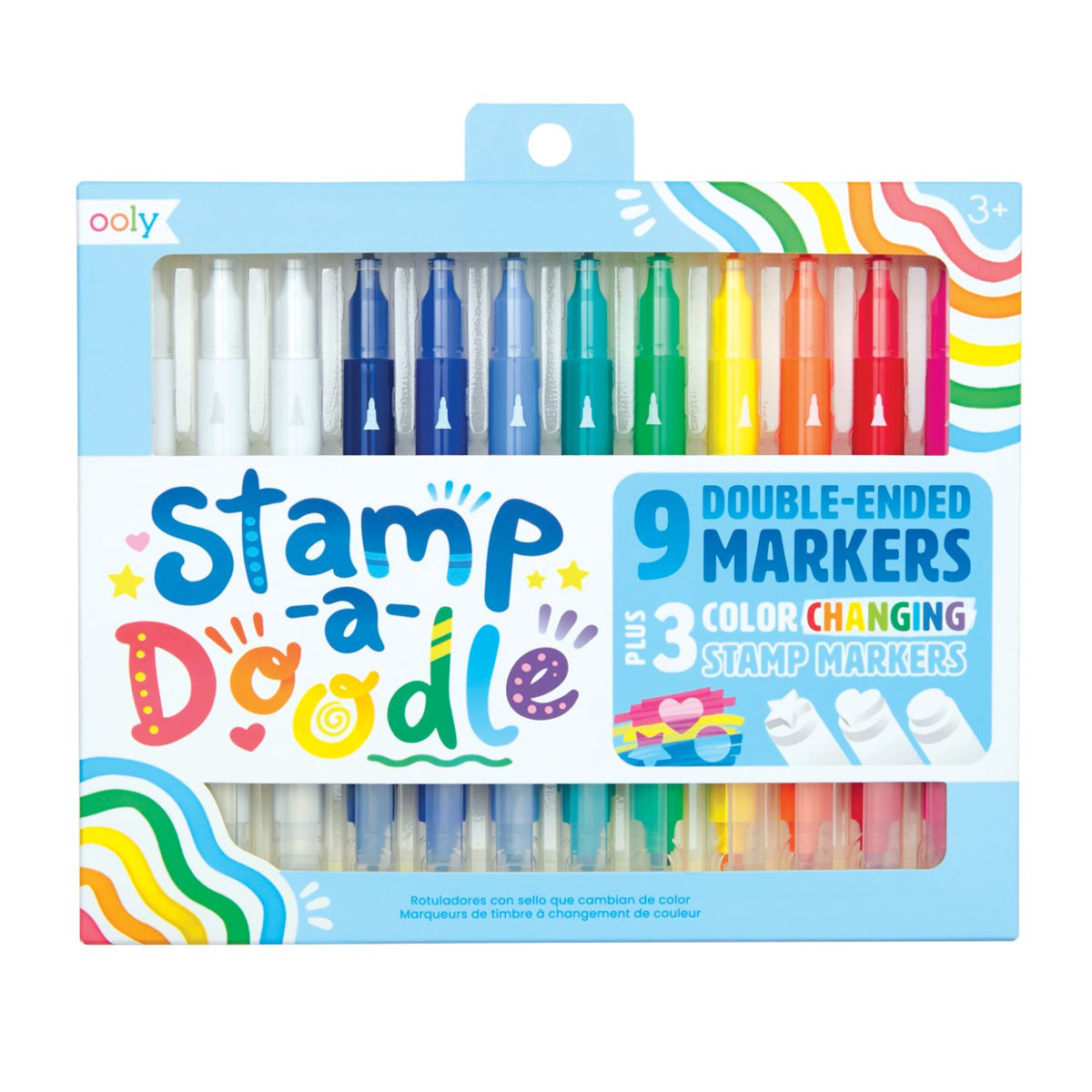 Ooly - Stamp-A-Doodle Double-Ended Colour-Changing Stamp Markers - Set of 12