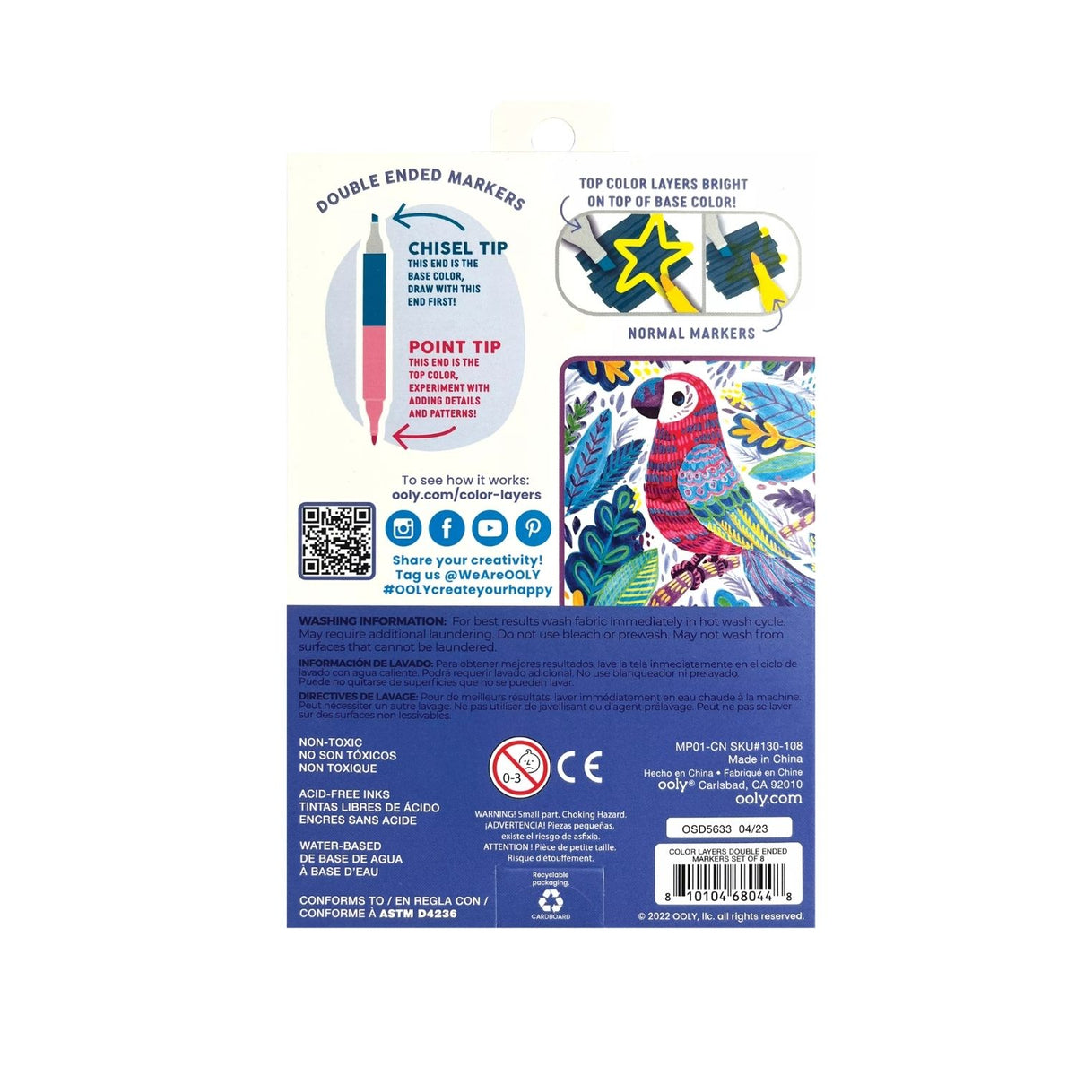 Ooly - Colour Layers Double-Ended Layering Markers - Set of 8 / 16 Colours