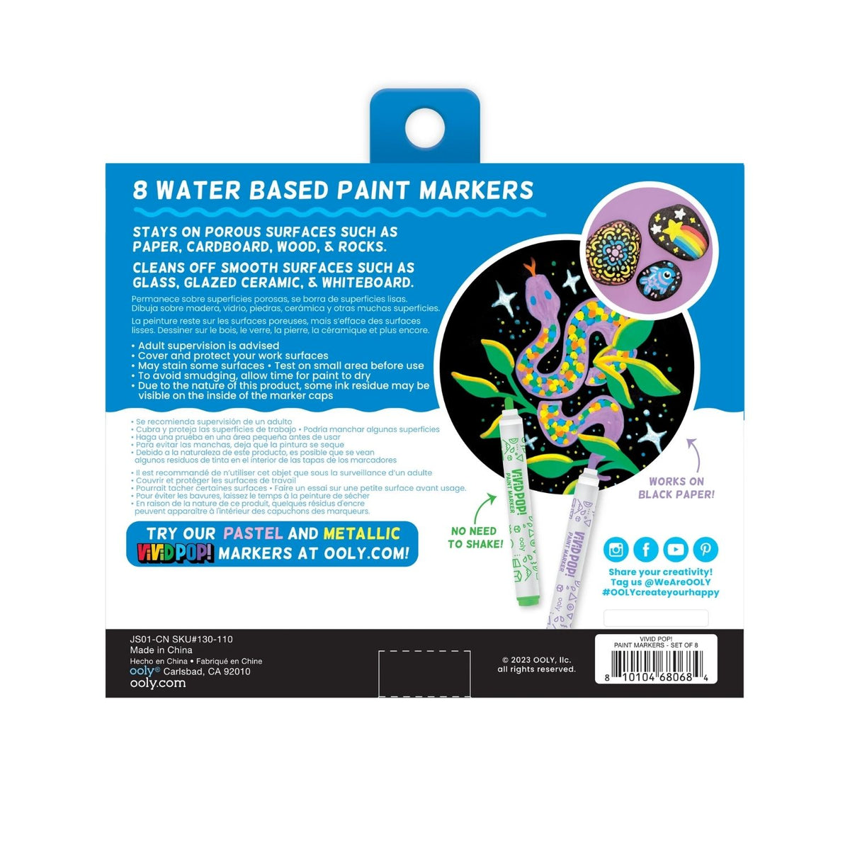 Ooly - Vivid Pop! Water Based Paint Markers - Set of 8