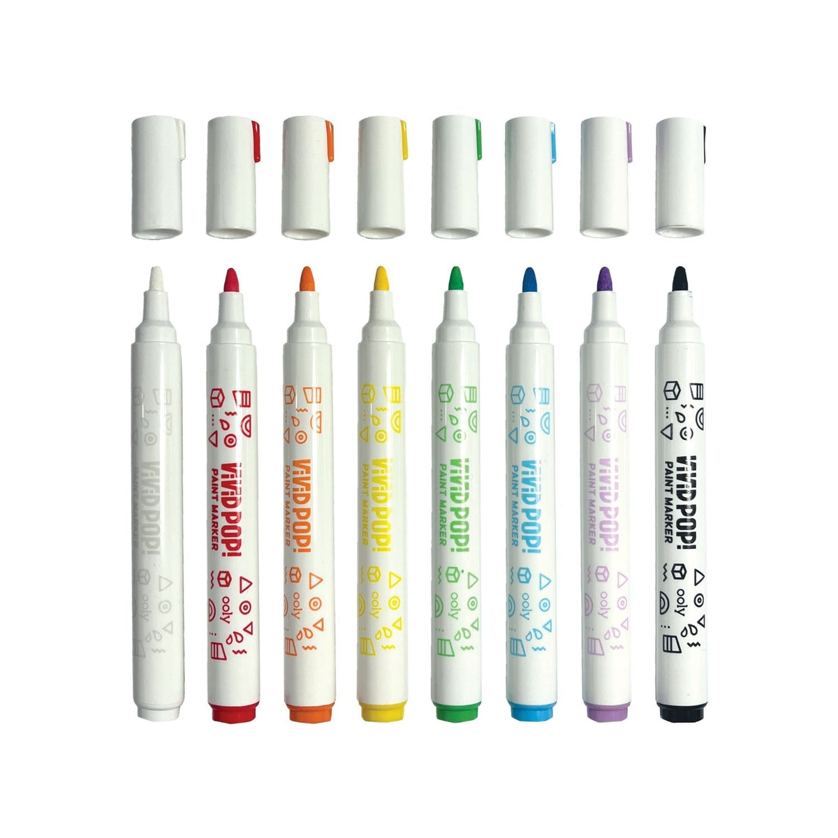 Ooly - Vivid Pop! Water Based Paint Markers - Set of 8