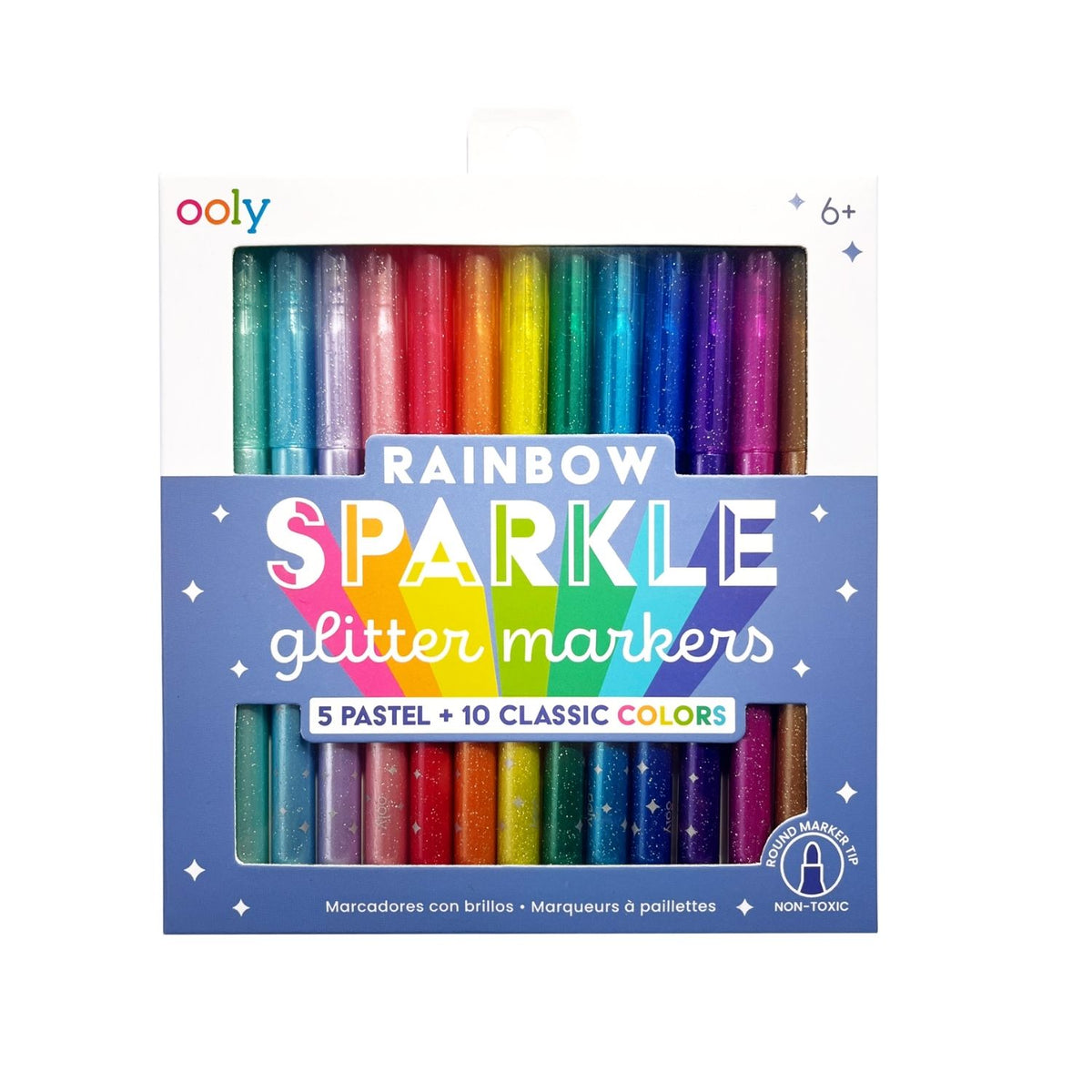 Ooly - Rainbow Sparkle Glitter Markers - Set of 15
