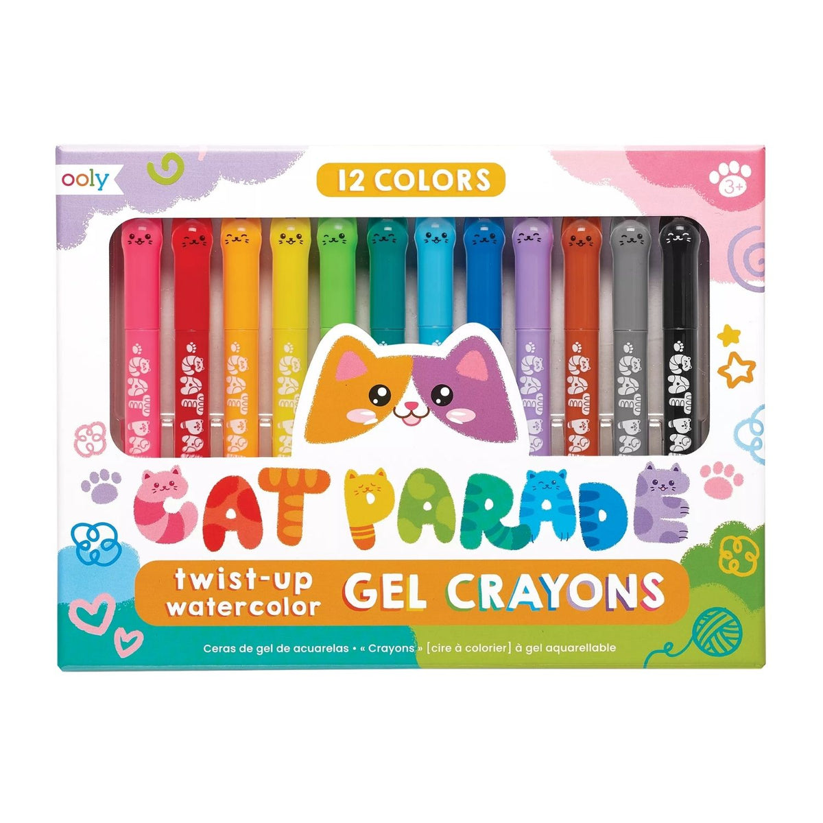 Ooly - Cat Parade Watercolour Gel Crayons - Set of 12