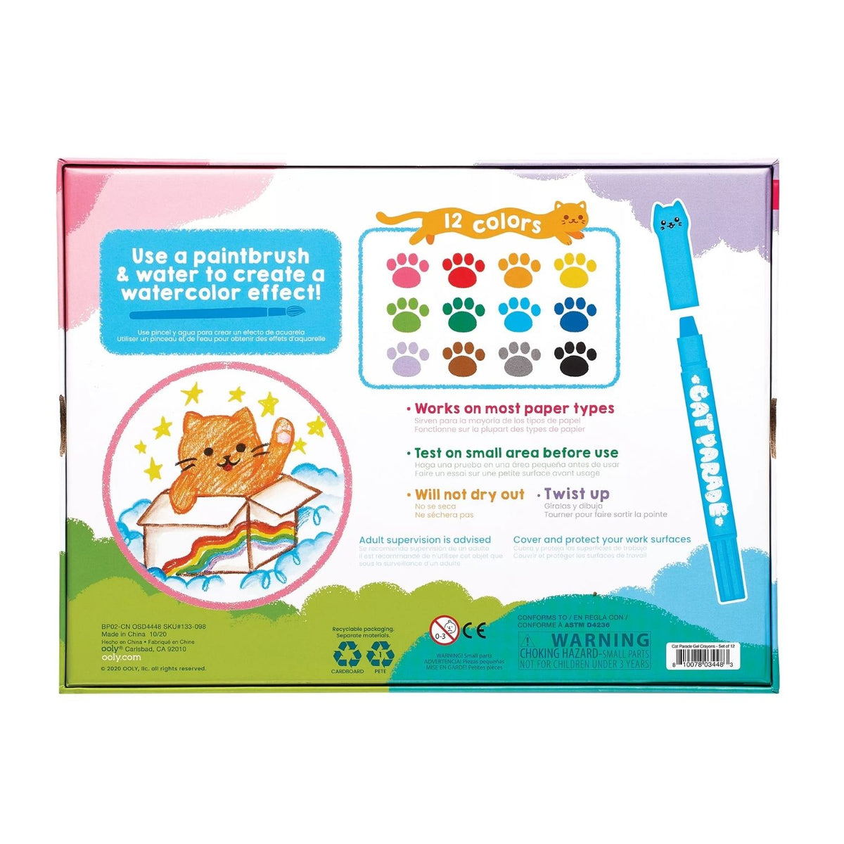Ooly - Cat Parade Watercolour Gel Crayons - Set of 12