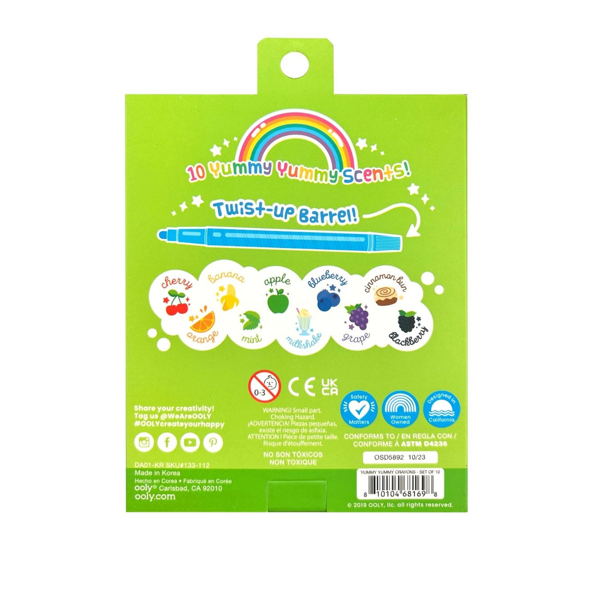 Ooly - Yummy Yummy Scented Twist-Up Crayons - Set of 10