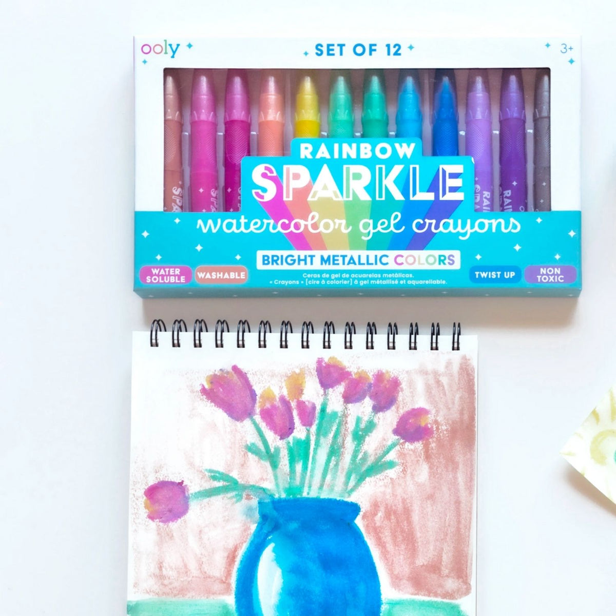 Ooly - Rainbow Sparkle Watercolour Gel Crayons - Set of 12
