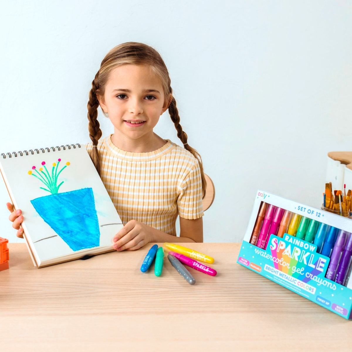 Ooly - Rainbow Sparkle Watercolour Gel Crayons - Set of 12