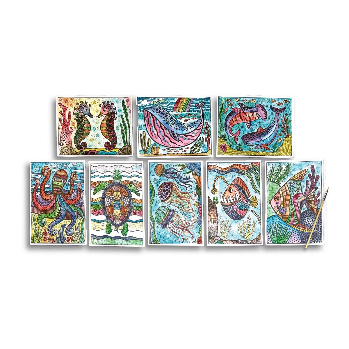 Ooly - Hidden Colours Magic Paint Sheets - Magic Ocean