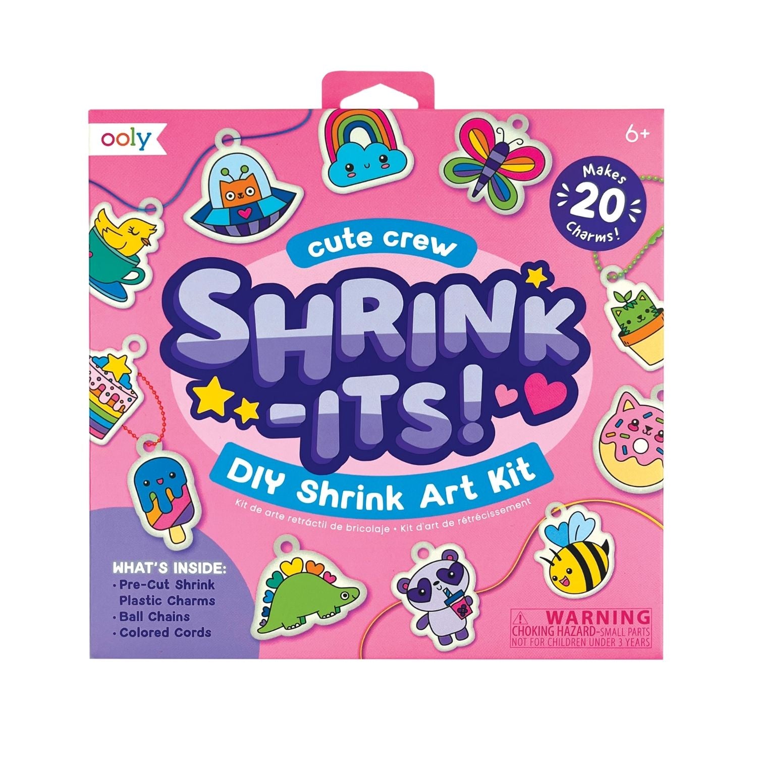 Create custom backpack charms with this DIY charm making kit. Includes twenty pre-cut characters, colourful chains, and cords. An ideal birthday gift for creative kids aged six and up.