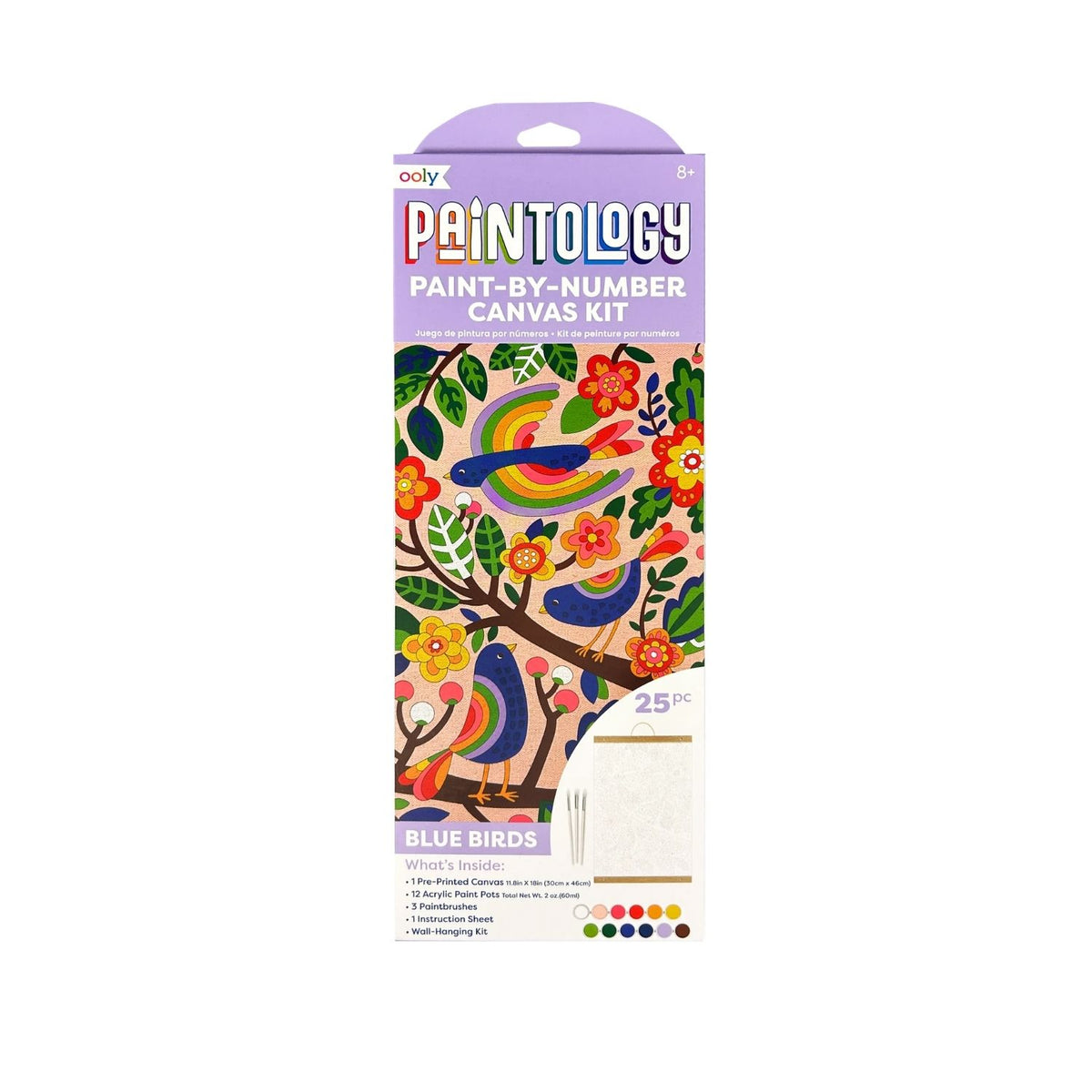 Ooly - Paintology Paint-By-Number Canvas Kit - Blue Birds
