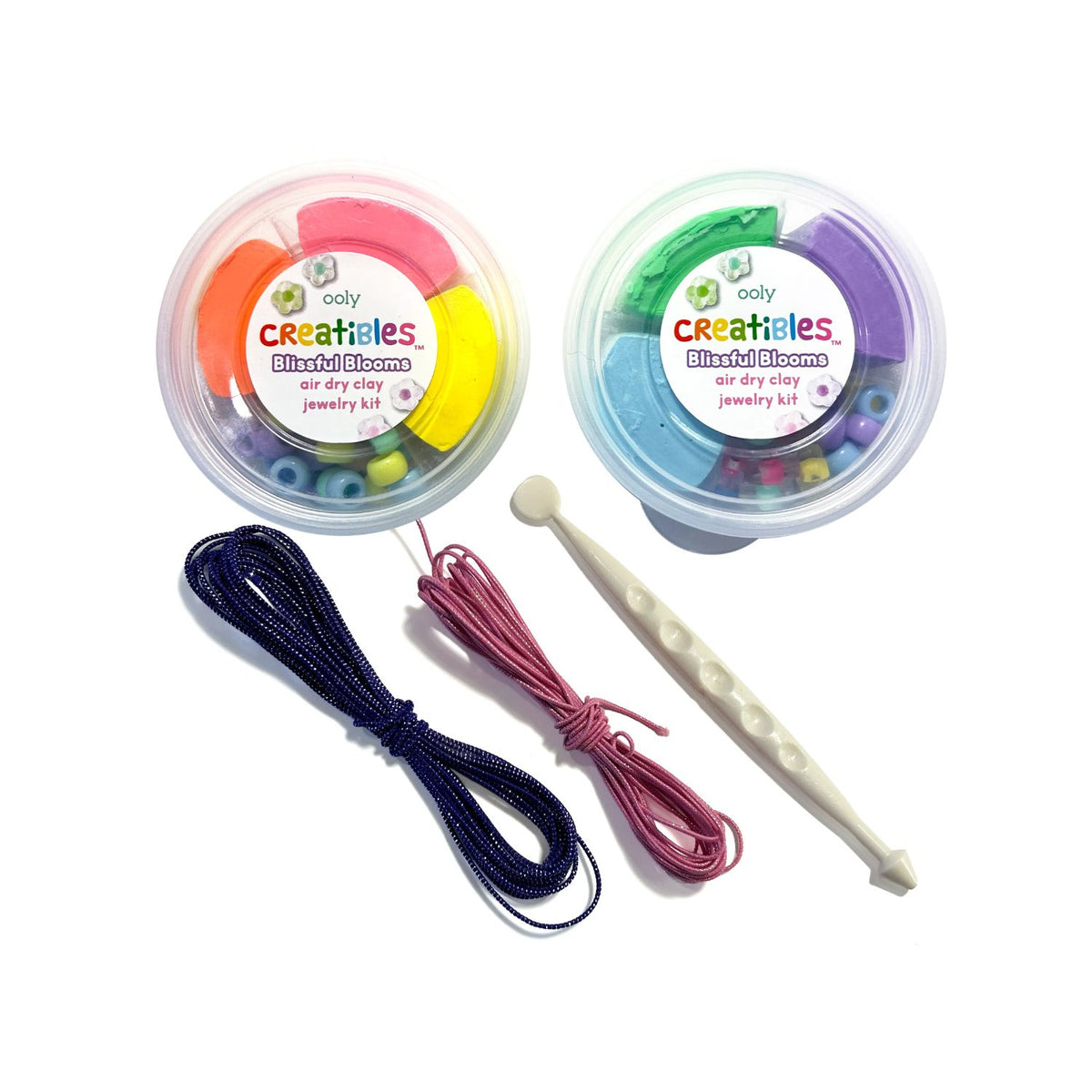 Ooly - Creatibles: Air Dry Clay Jewelry Kit - Blissful Blooms (Set of 6 Colours + Accessories)