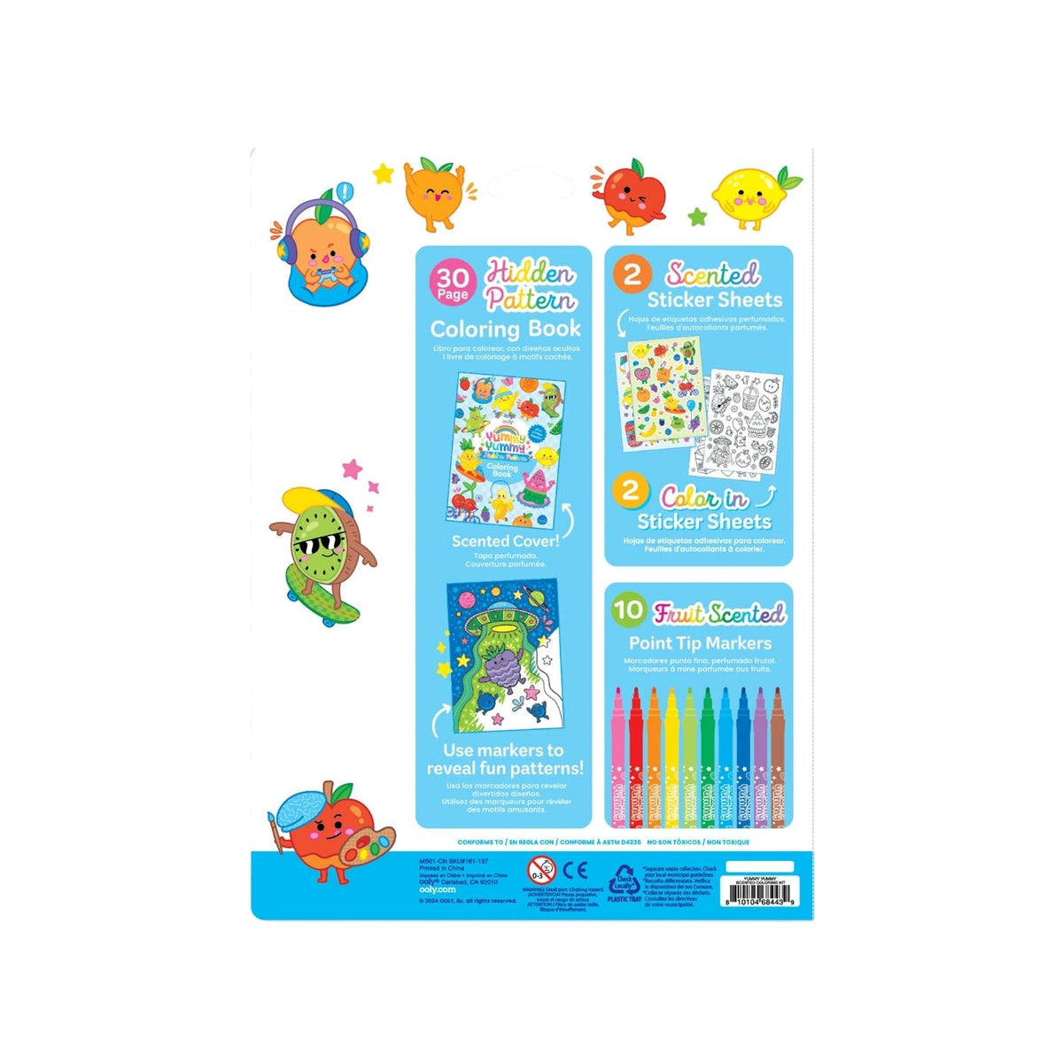 Coloring book set with markers, stickers, and a coloring book 