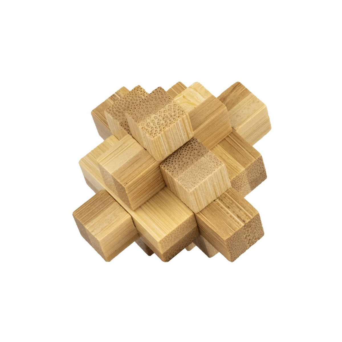 Wooden interlocking puzzle made from bamboo for ages nine and up offer varying difficulty levels and screen-free fun.