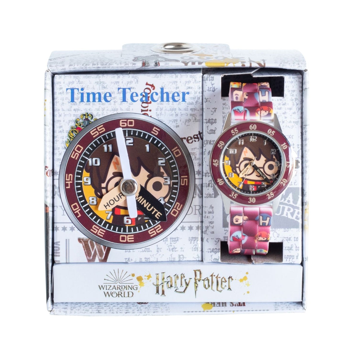 Harry Potter kids time teacher watch with labelled hour and minute hands. This Harry Potter time teacher watch helps kids learn to tell the time with an easy-read analogue dial and clearly labelled hour and minute hands.