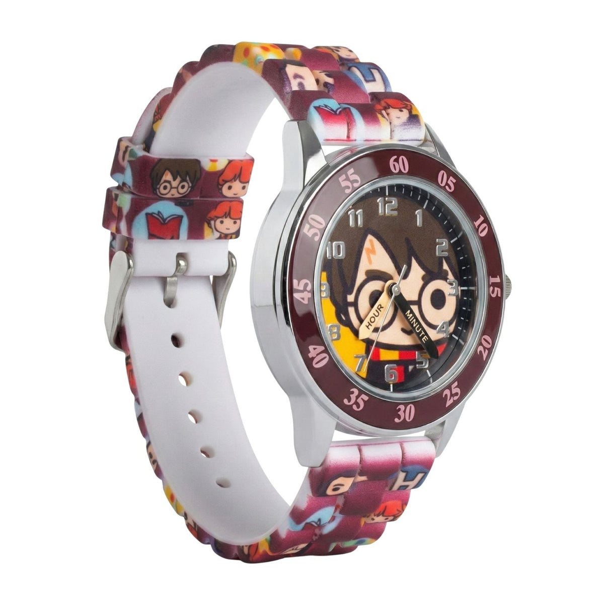 Harry Potter kids time teacher watch with labelled hour and minute hands and easy read analogue dial. A brilliant educational gift for kids, helping build confidence while learning an essential life skill.
