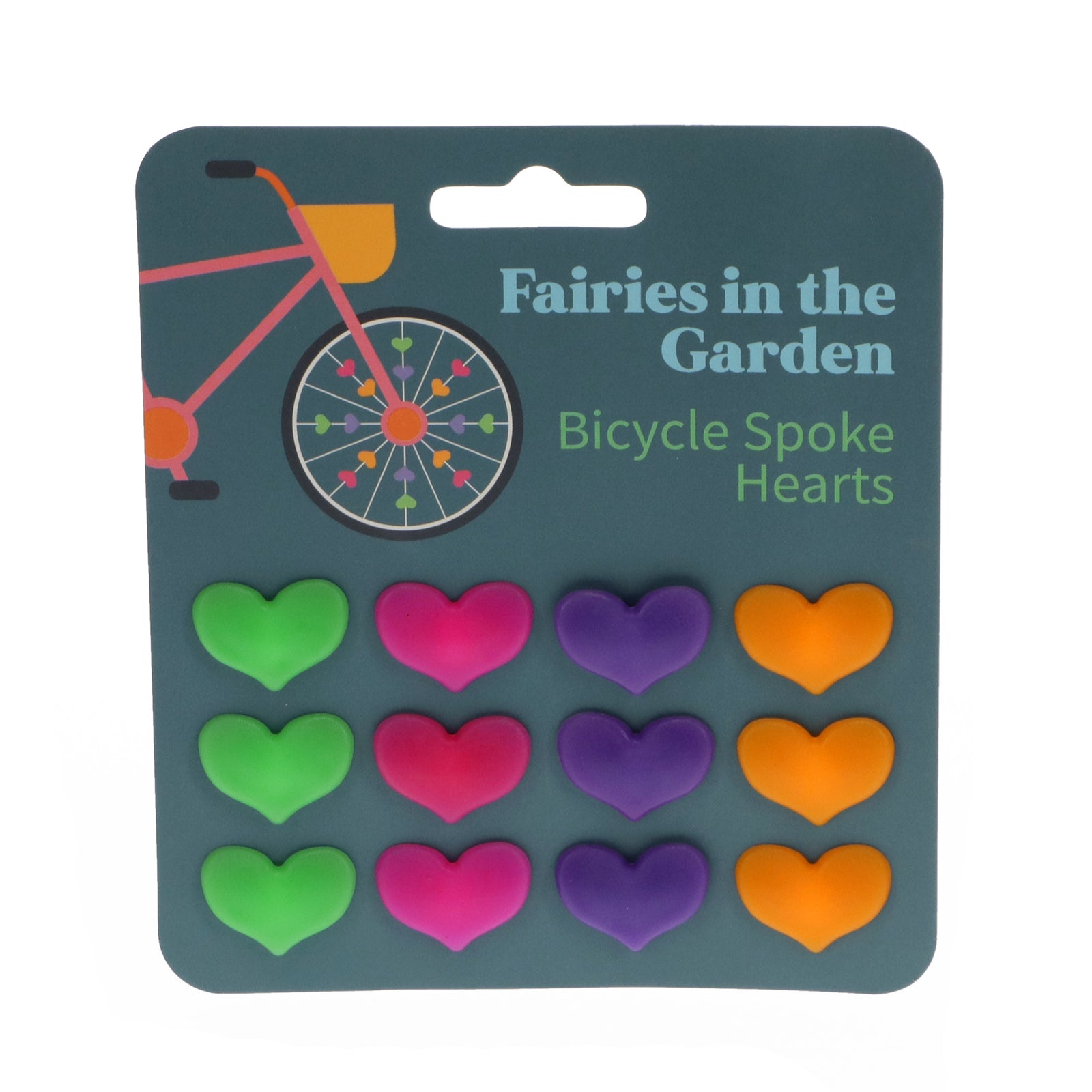 Bicycle spoke hearts with Fairies in the Garden print